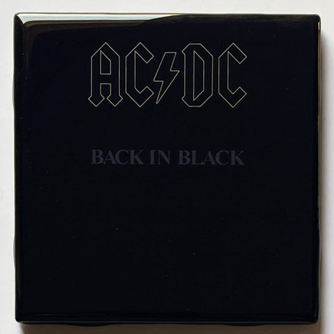 AC/DC Back In Black Coaster Custom Ceramic Tile