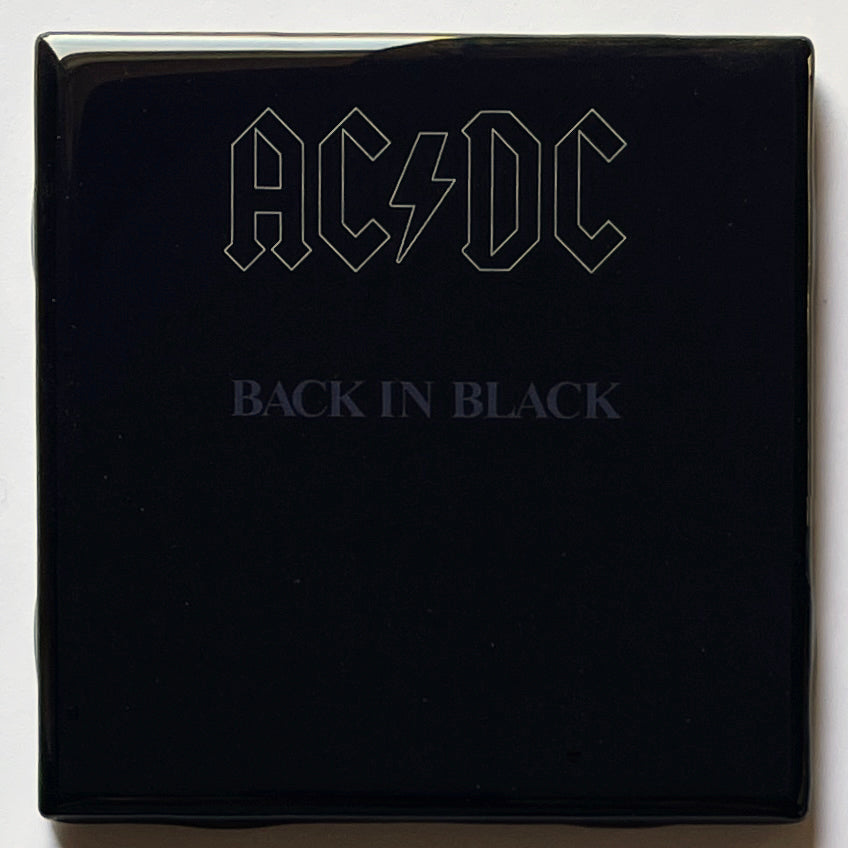 AC/DC Back In Black Coaster Custom Ceramic Tile