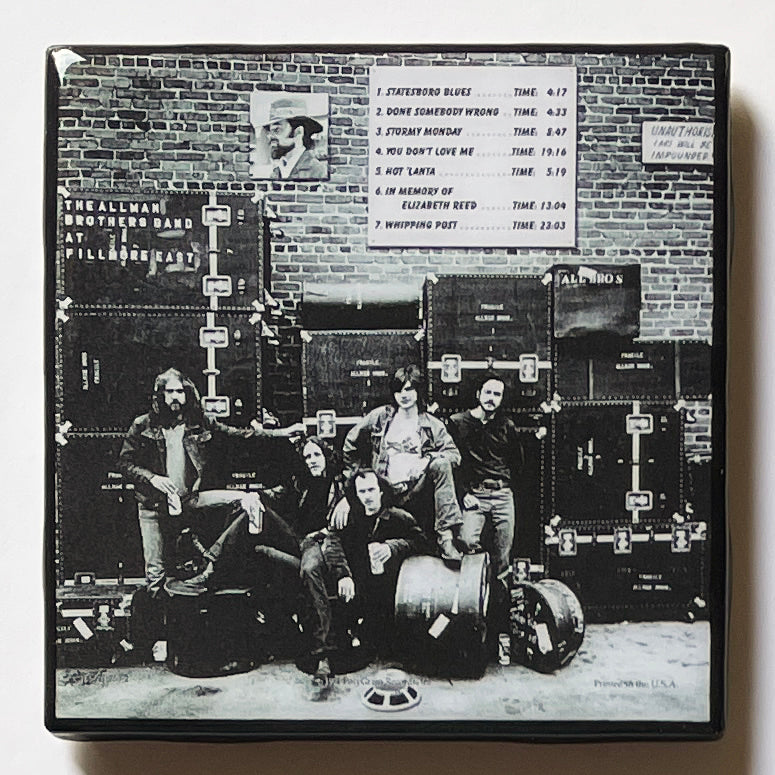 The ALLMAN BROTHERS BAND At Fillmore East Coaster BACK Record Cover Ceramic Tile
