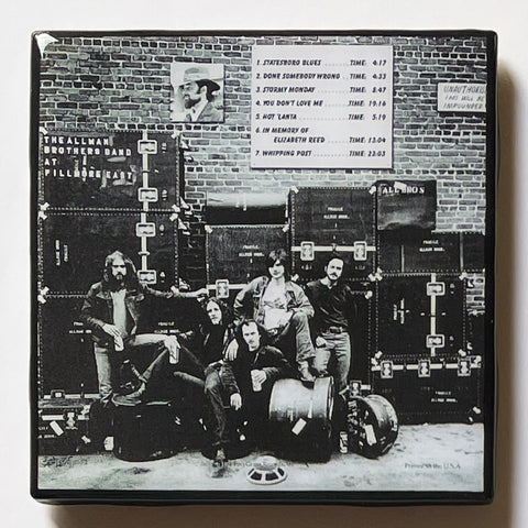 The ALLMAN BROTHERS BAND At Fillmore East Coaster BACK Record Cover Ceramic Tile