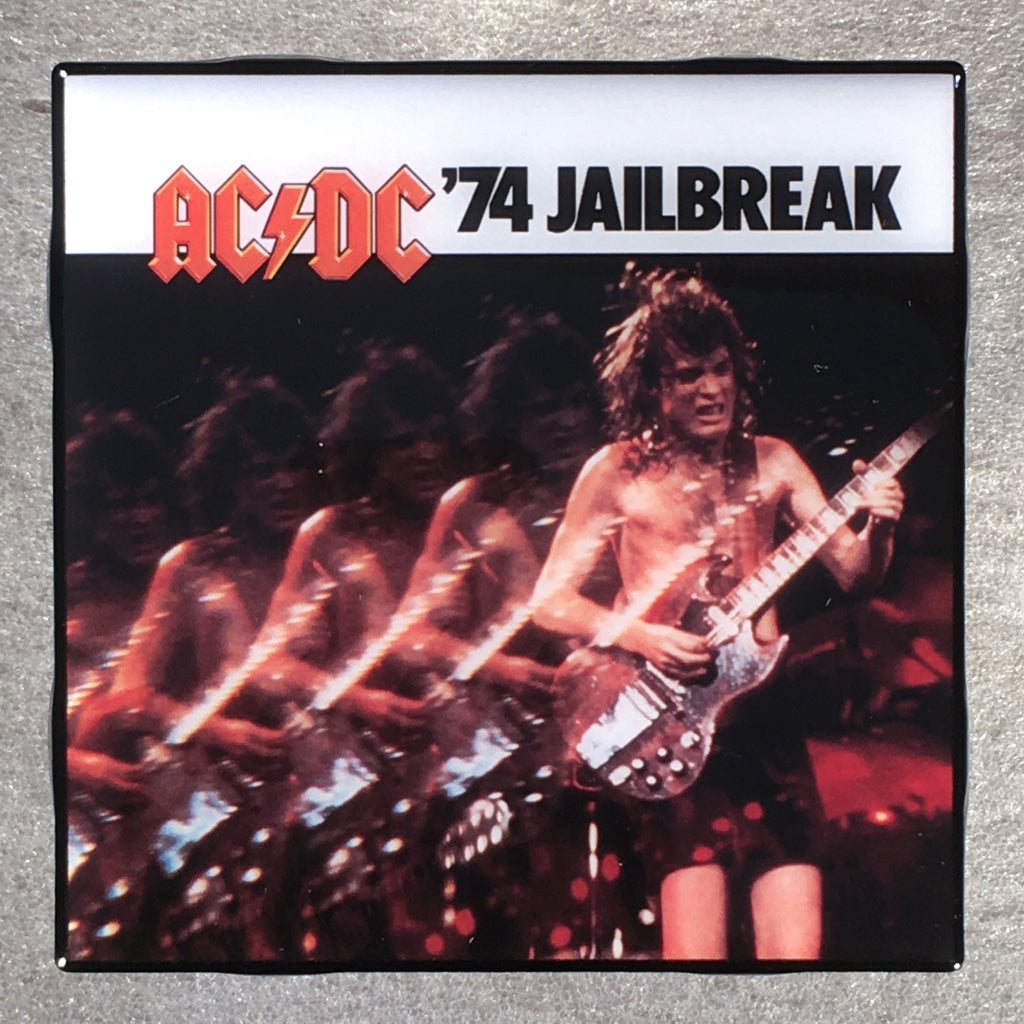 AC/DC '74 Jailbreak Coaster Record Cover Ceramic Tile - CoasterLily Tiles