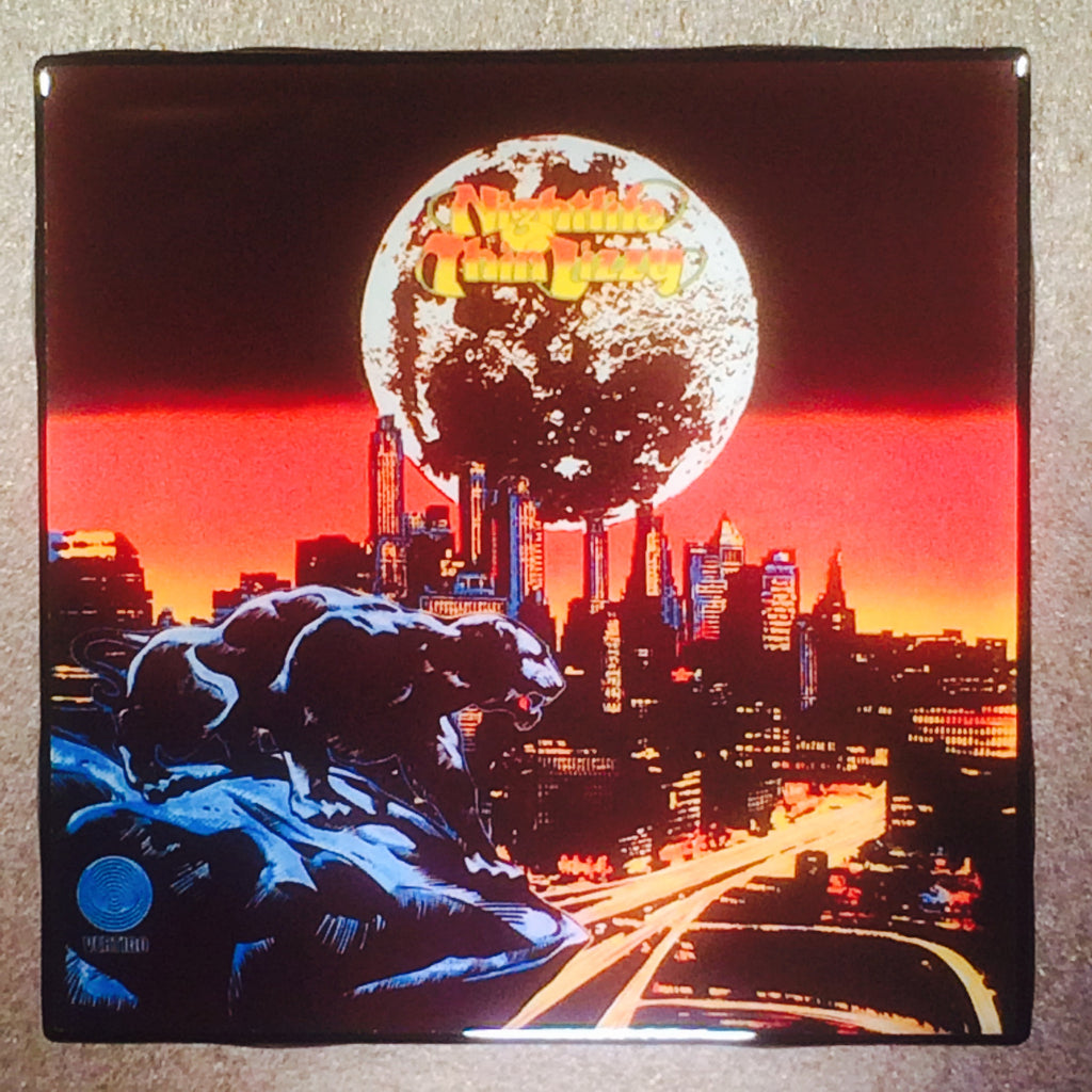 THIN LIZZY Nightlife Record Cover Art Ceramic Tile Coaster - CoasterLily Tiles